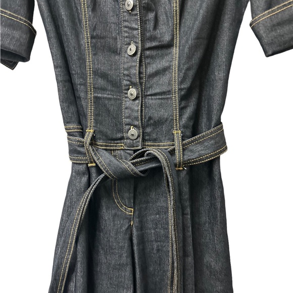 Y2K Bisou Bisou Michele Bohbot Denim Wide Leg Jumpsuit. - Picture 9 of 13